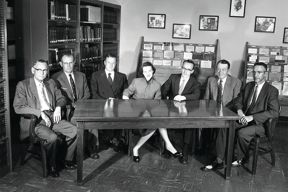 Ann Noble Brown at the center of the 1955 Noble Board of Directors