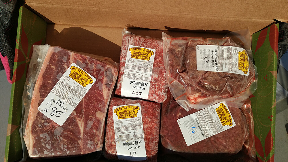 Destiny Ranch Basic Package of different cuts of beef