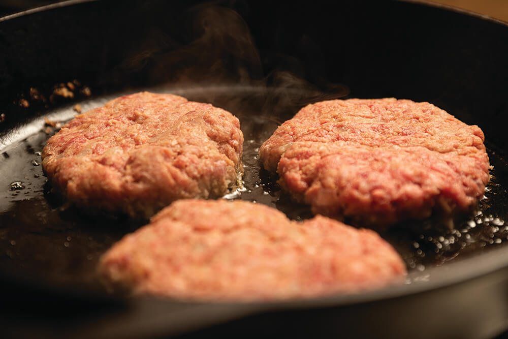 Cooking hamburger meat
