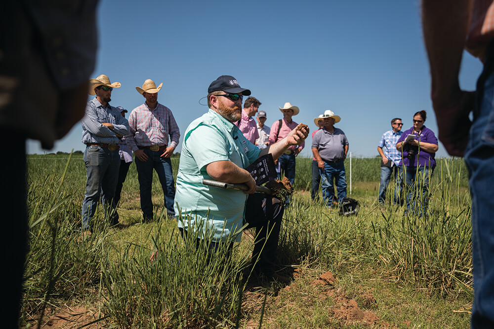 Noble Ranch Tour group examines soil