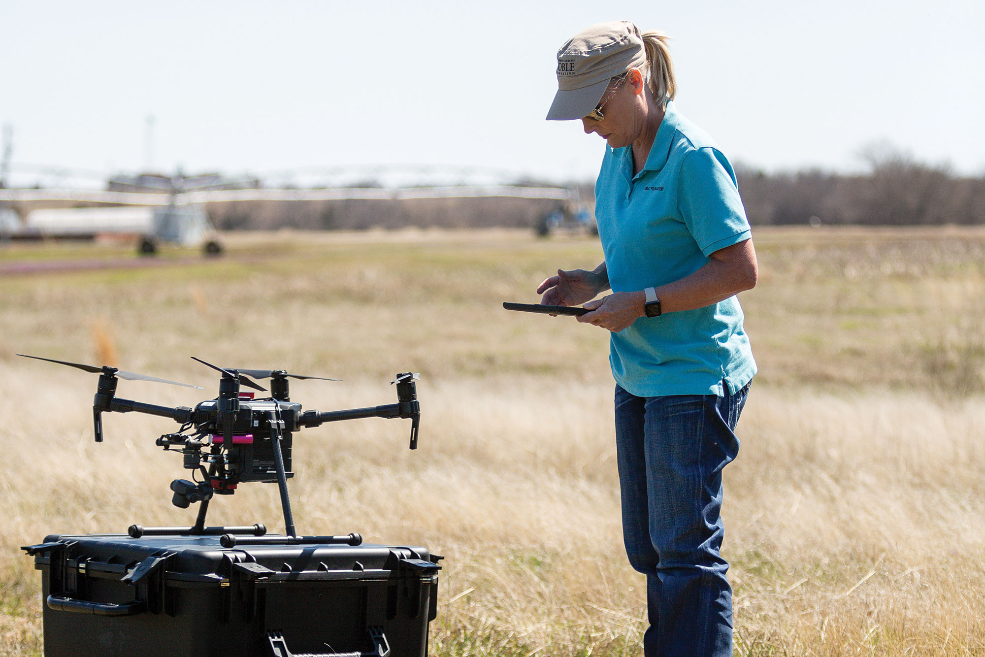 Tresa Trammell coordinates the Noble Research Institute’s unmanned aerial systems program.