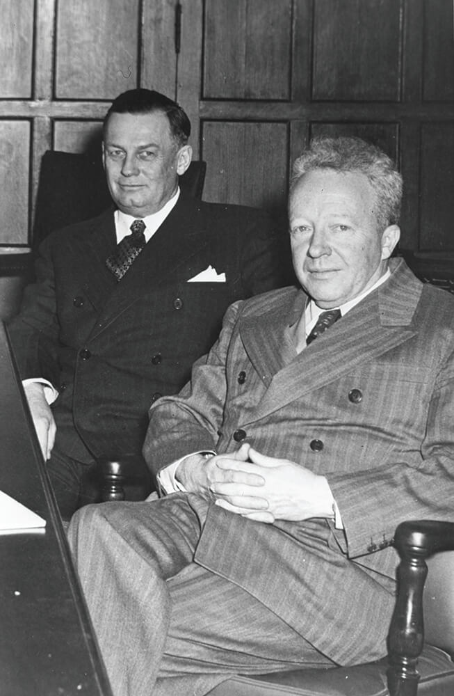 Lloyd Noble with one of his colleagues