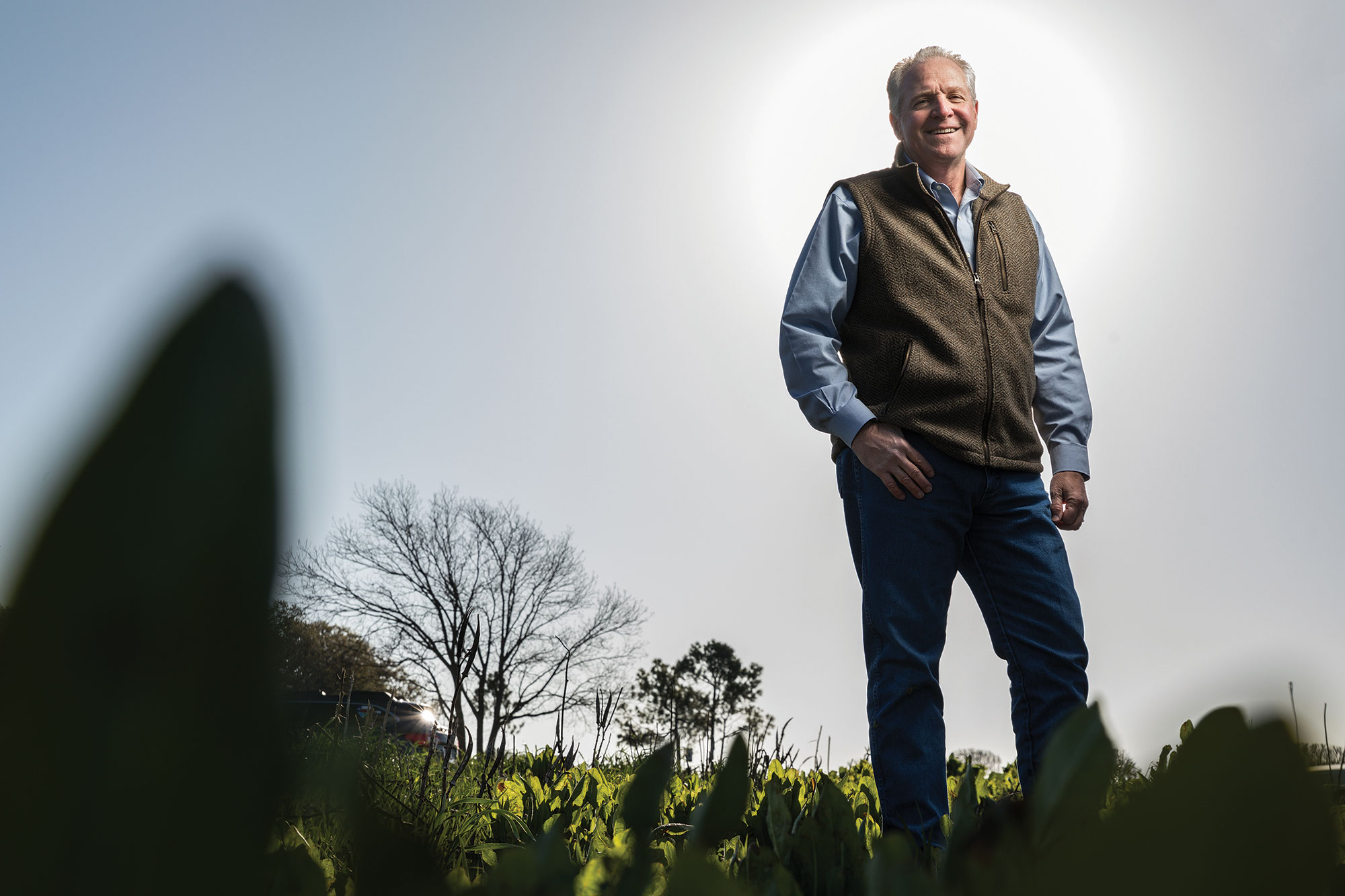 Bill Buckner standing in a crop field