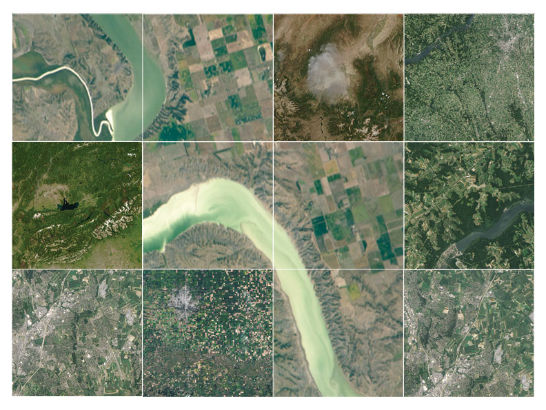 Aerial views of different land plots
