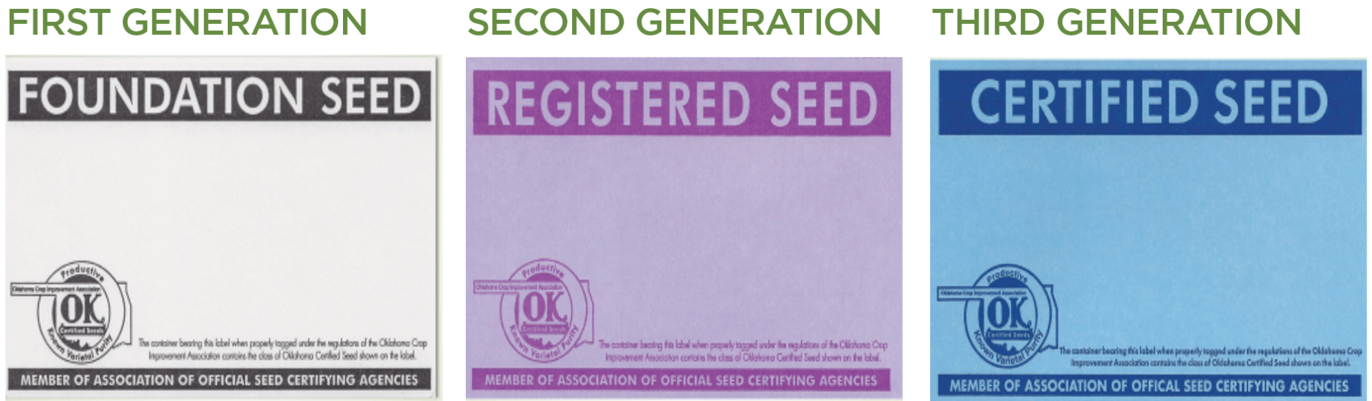 Seed classification color code
