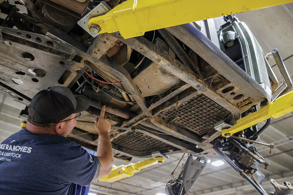 Checking drive shaft on UTV