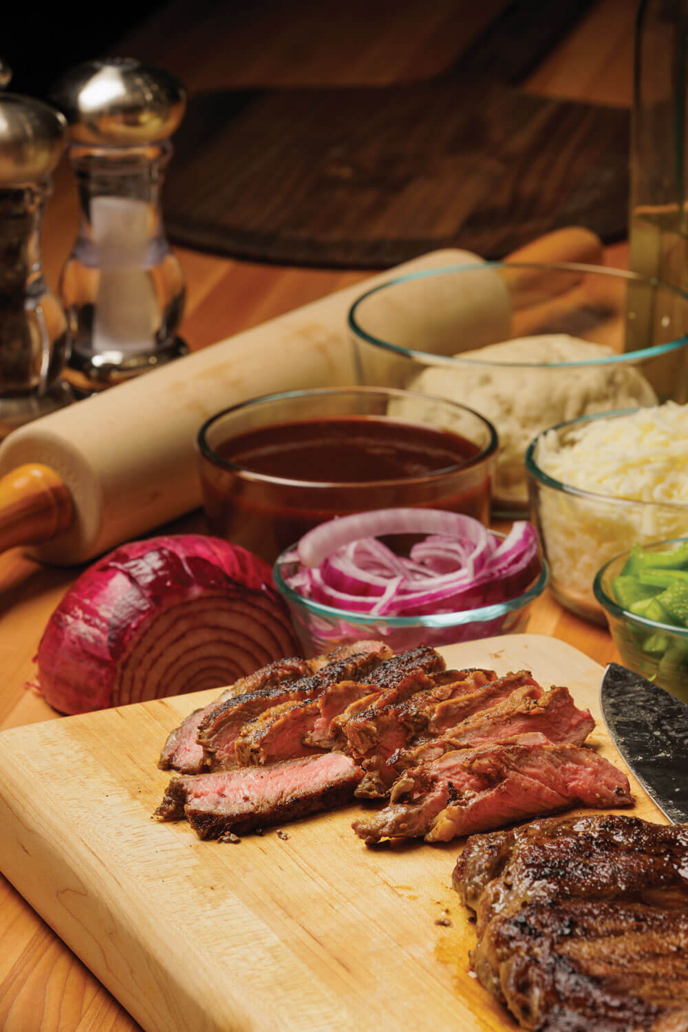 ingredients prepared for the pizza
