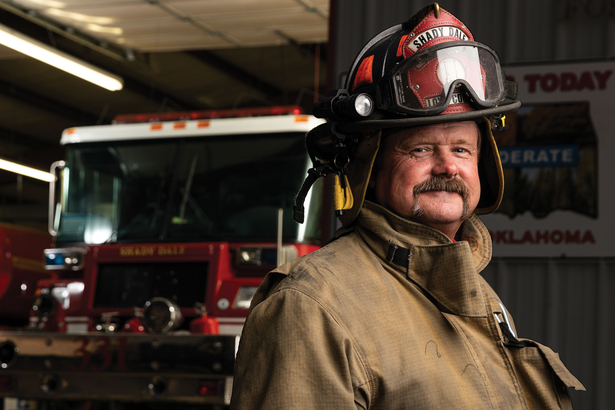 Tim Boatright, an agricultural equipment mechanic at the Noble Research Institute, serves as the captain of the Shady Dale Volunteer Fire Department in Love County, Oklahoma. Tim Boatright, an agricultural equipment mechanic at the Noble Research Institute, serves as the captain of the Shady Dale Volunteer Fire Department in Love County, Oklahoma.