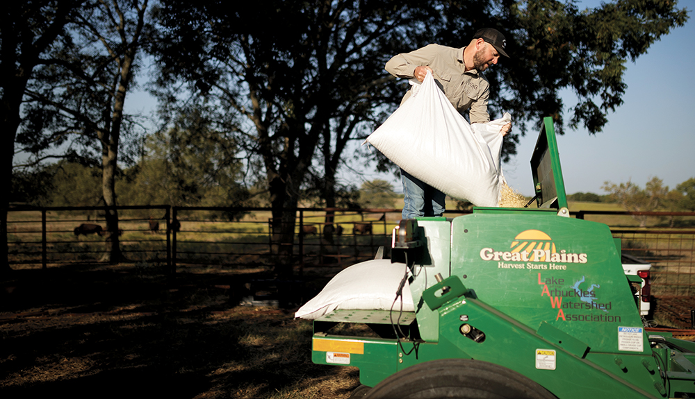 loading cover crop seed