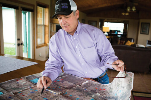 looking at aerial map of ranch
