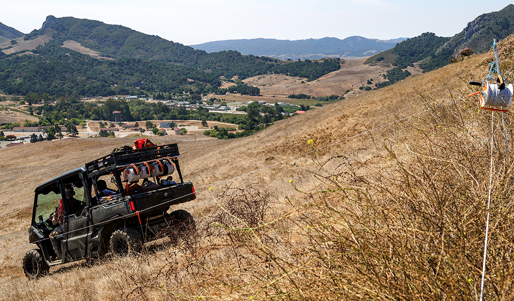 driving side-by-side with fencing gear
