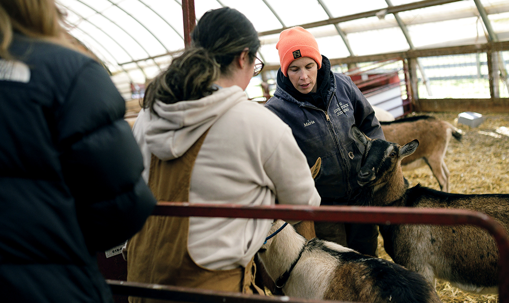 students working toward degree working on Peckham Farms